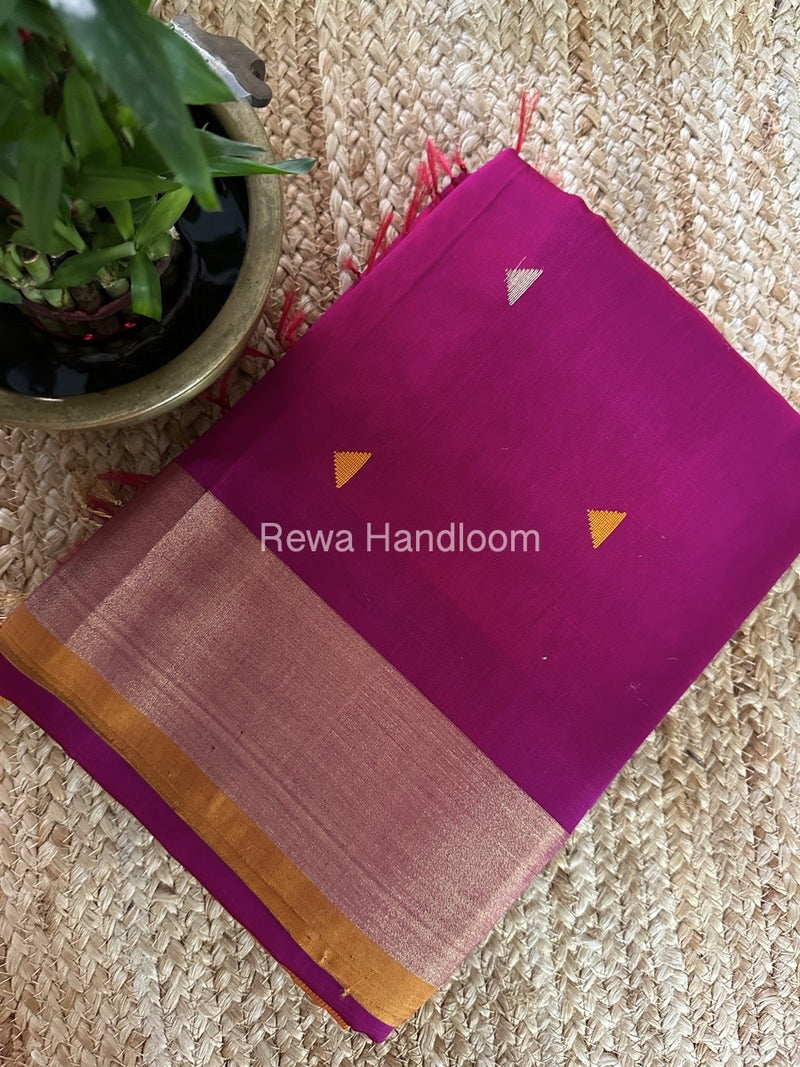 Magenta Zari Butti Maheshwari Saree SB0138