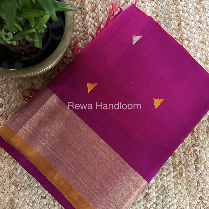 Magenta Zari Butti Maheshwari Saree SB0138