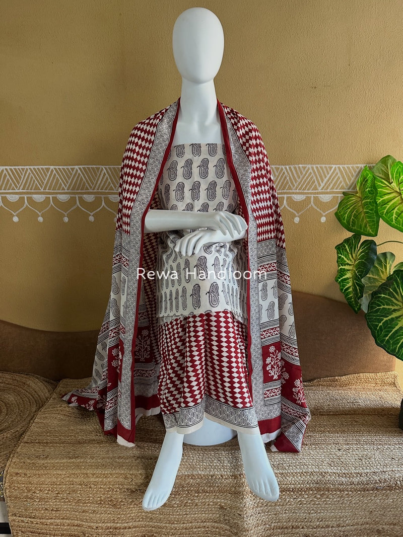  Bagh Print Cotton Suit