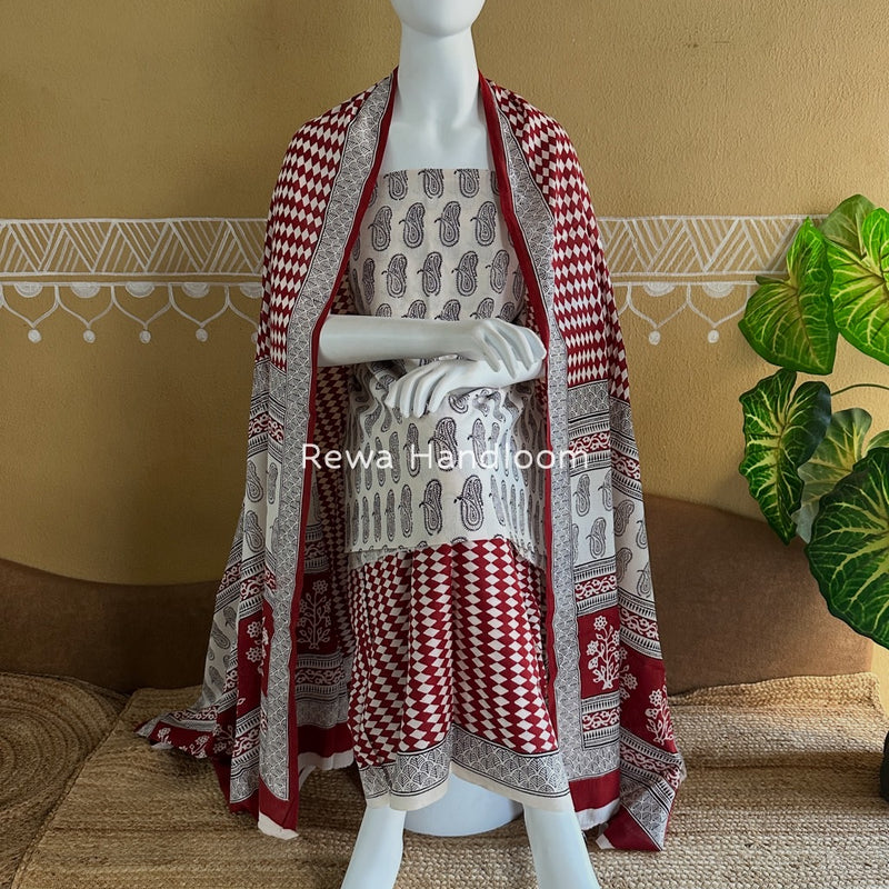  Bagh Print Cotton Suit