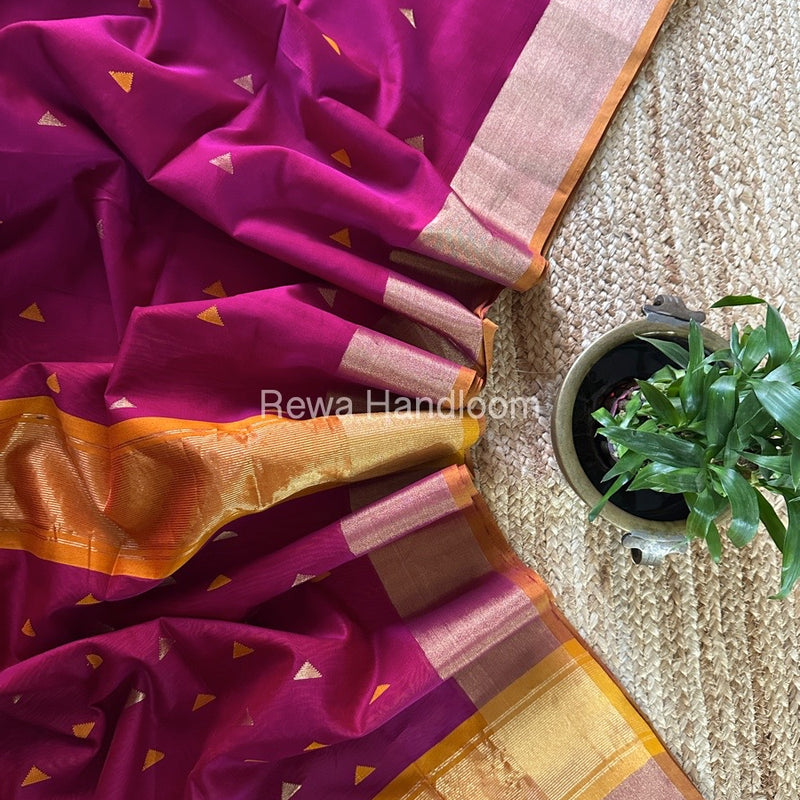  Zari Butti Maheshwari Saree