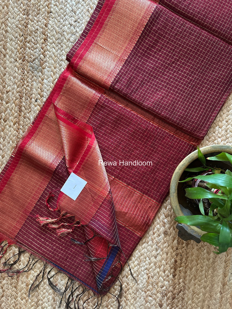 Maheshwari Zari Checks Saree