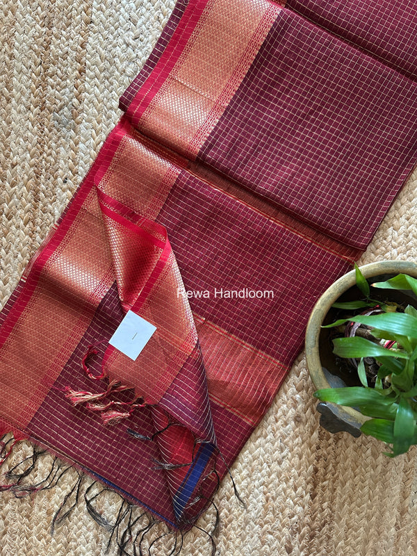 Maheshwari Zari Checks Saree