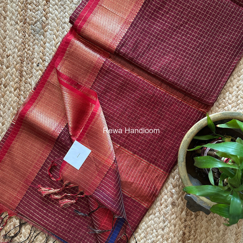 Maheshwari Zari Checks Saree