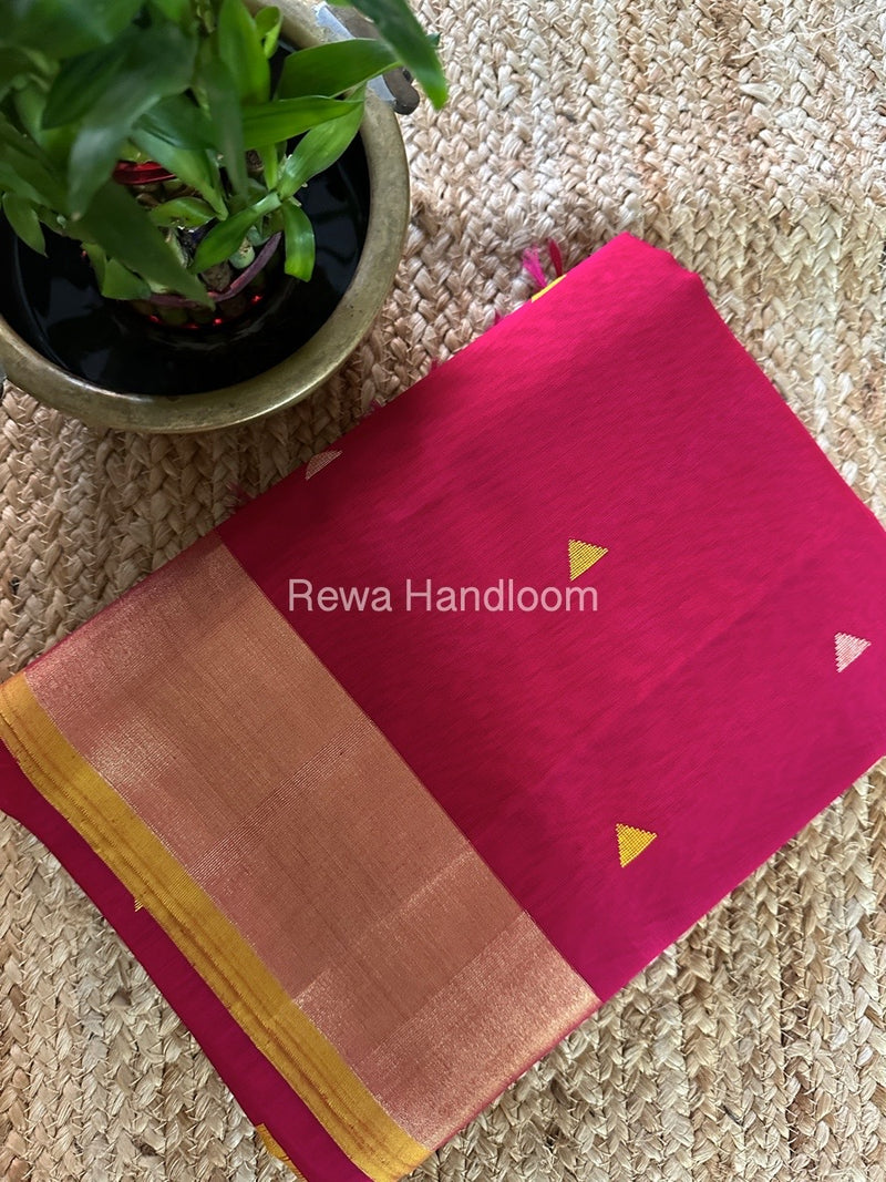 Pink Zari Butti Maheshwari Saree SB0139