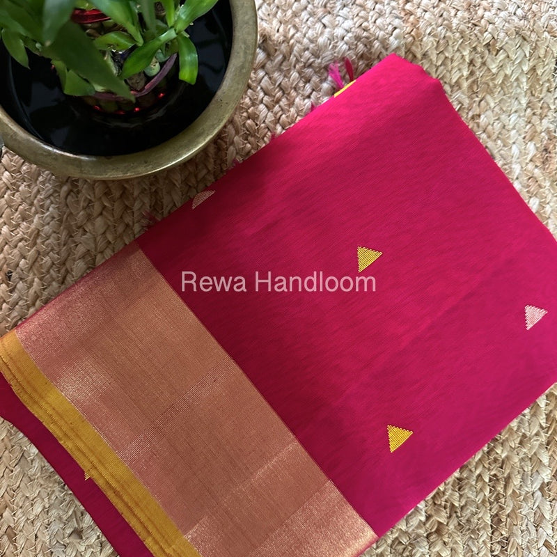 Pink Zari Butti Maheshwari Saree SB0139