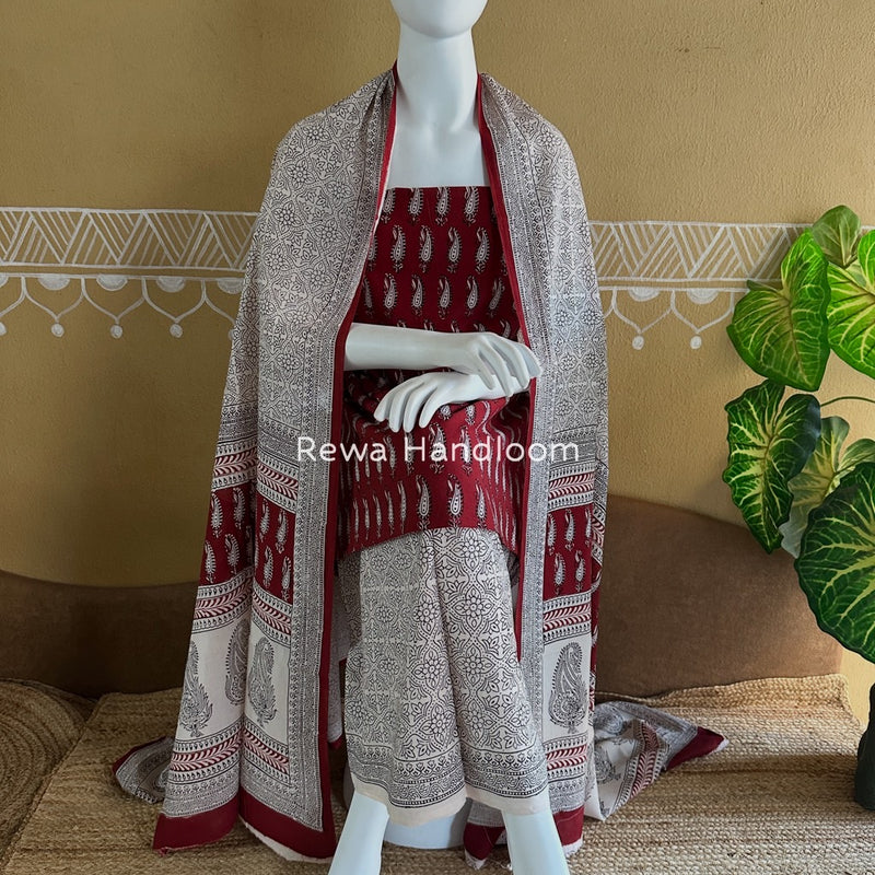  Bagh Print Cotton Suit