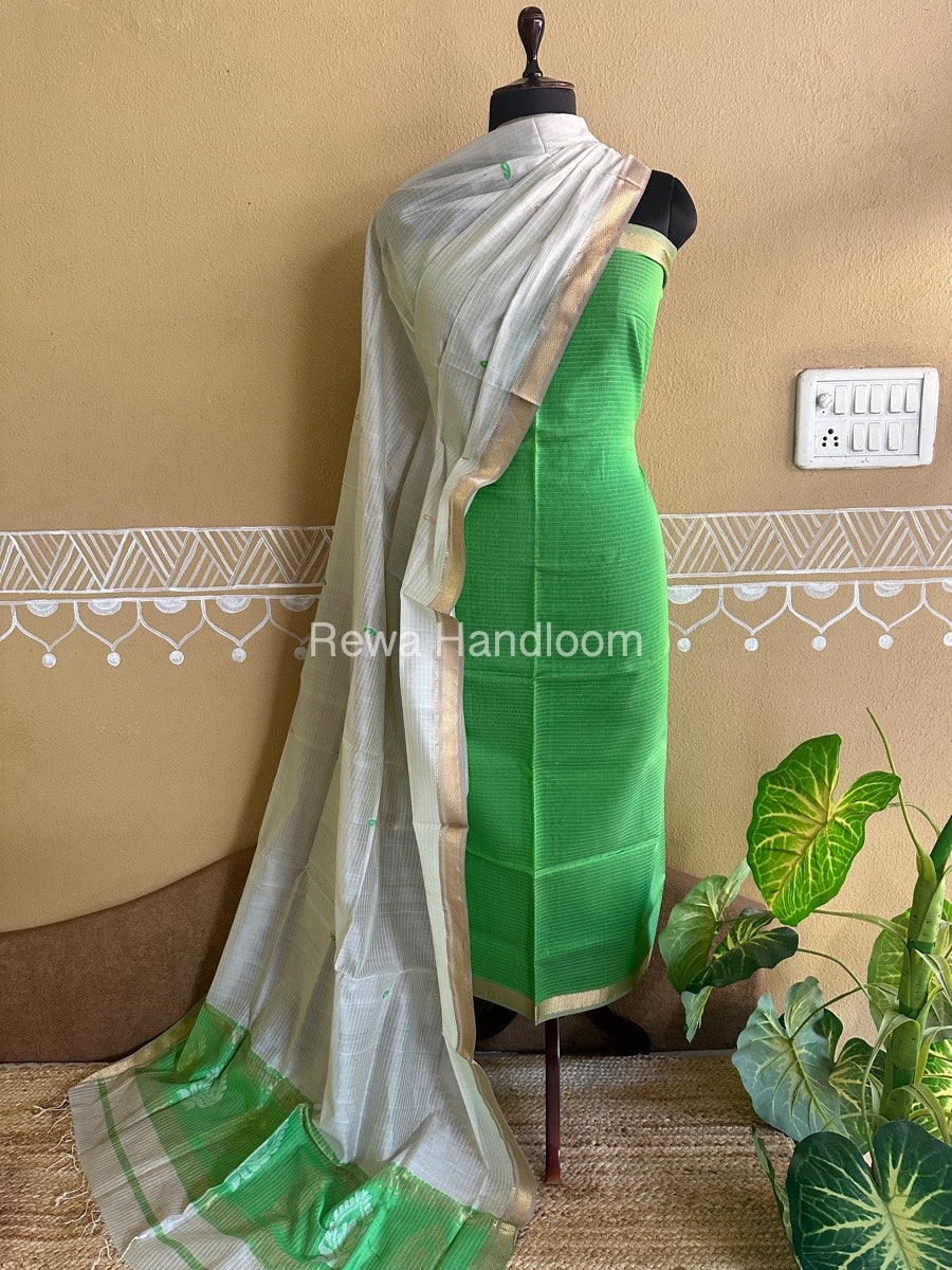 Maheshwari Peacock Buta-Buti Top-Dupatta Set