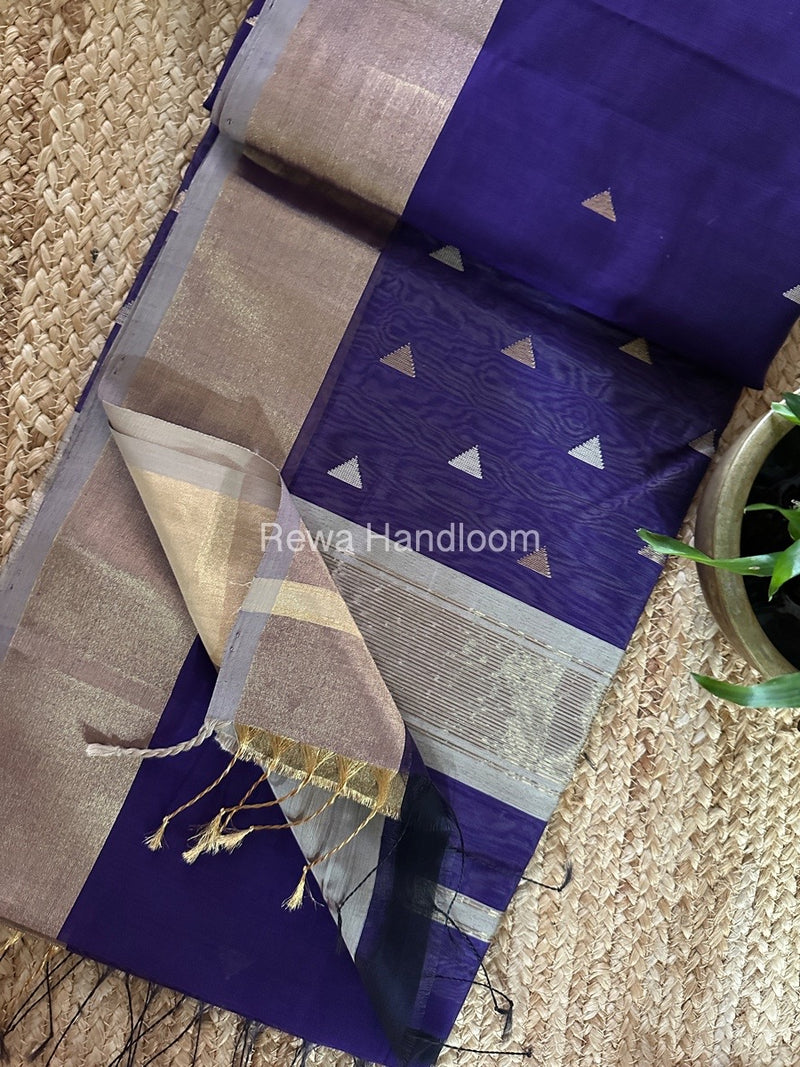 Violet Zari Butti Maheshwari Saree SB0136