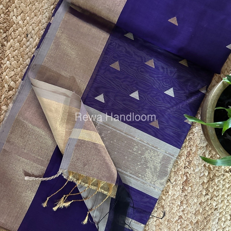 Violet Zari Butti Maheshwari Saree SB0136