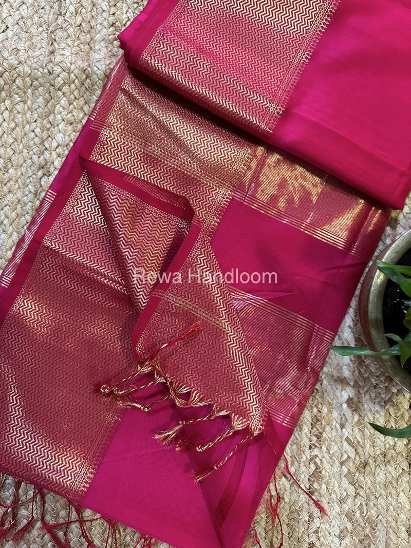 Maheshwari Rani Pink Zari Skirt Saree ZS0100