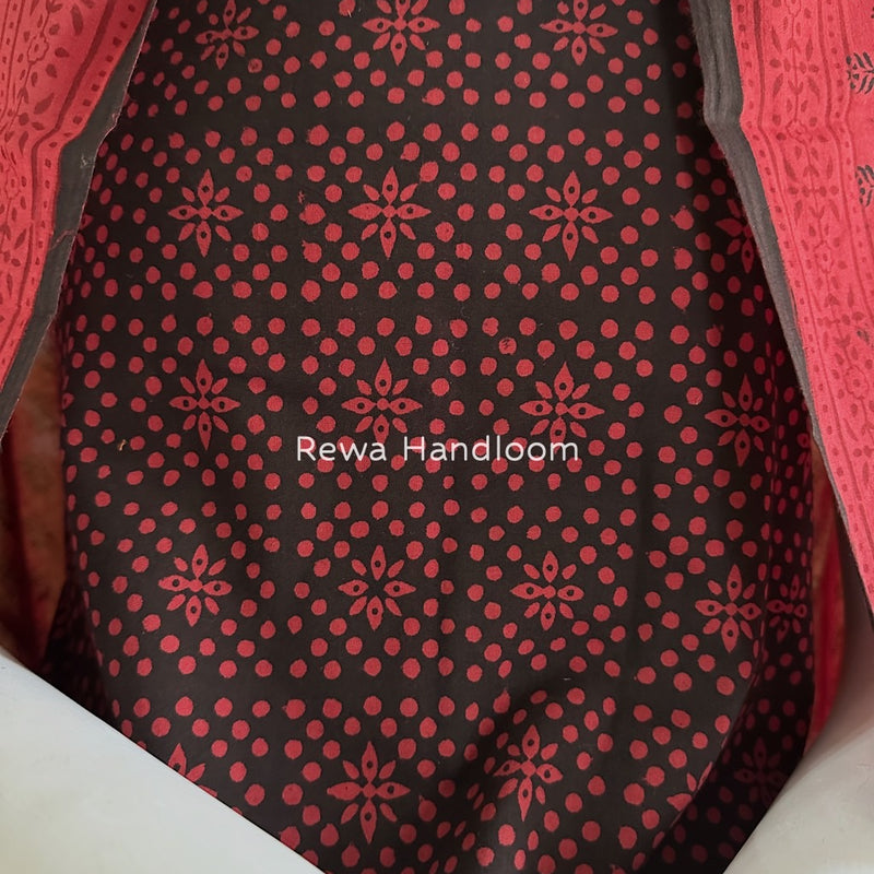Black-Red Bagh Print Cotton Suit BGCSJ056
