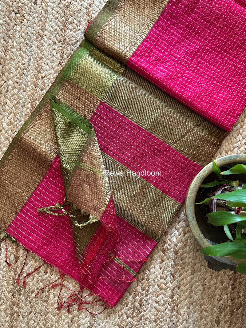 Maheshwari Zari Checks Saree