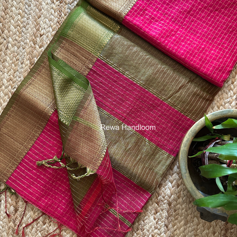 Maheshwari Zari Checks Saree