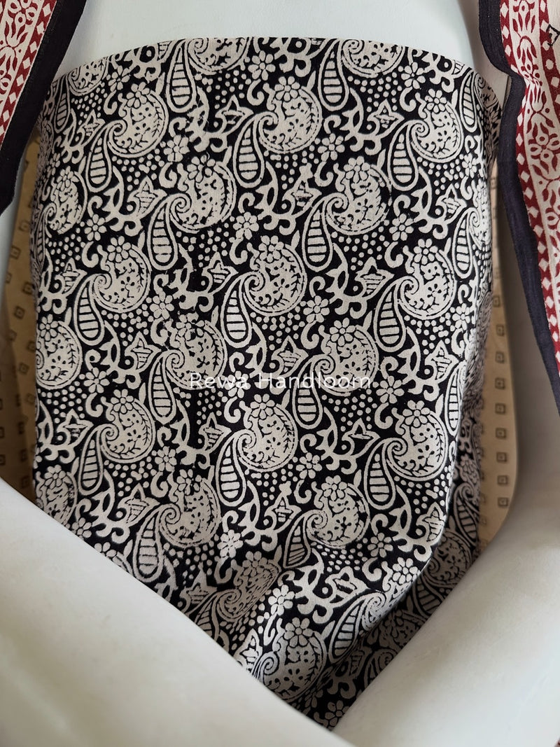 Black-White Bagh Print Cotton Suit BGCSJ028