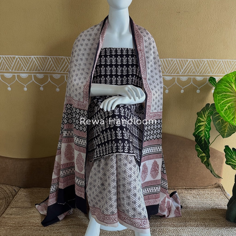 Bagh Print Cotton Suit