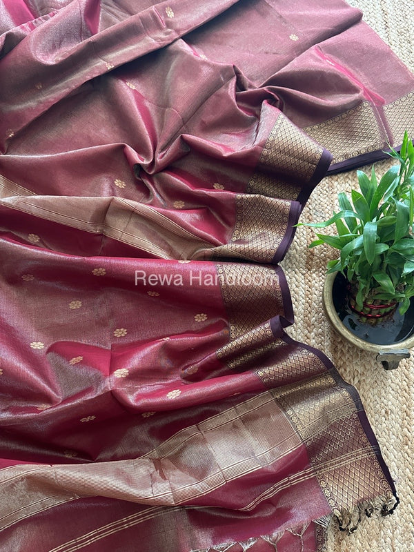 Maheshwari Tissue Butti Saree