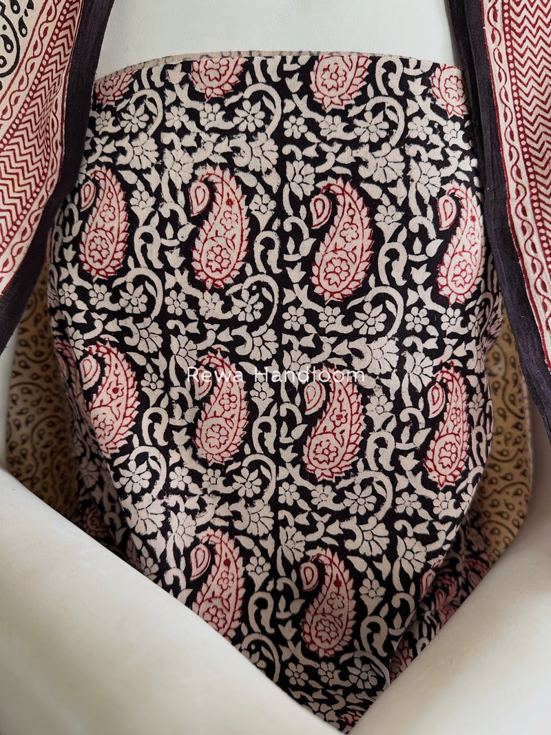 Black-White Bagh Print Cotton Suit BGCSJ032