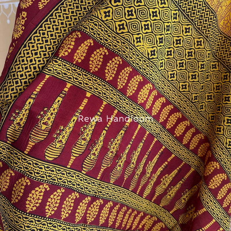 Red-Turmeric Yellow Bagh Print Cotton Suit BGCSJ027