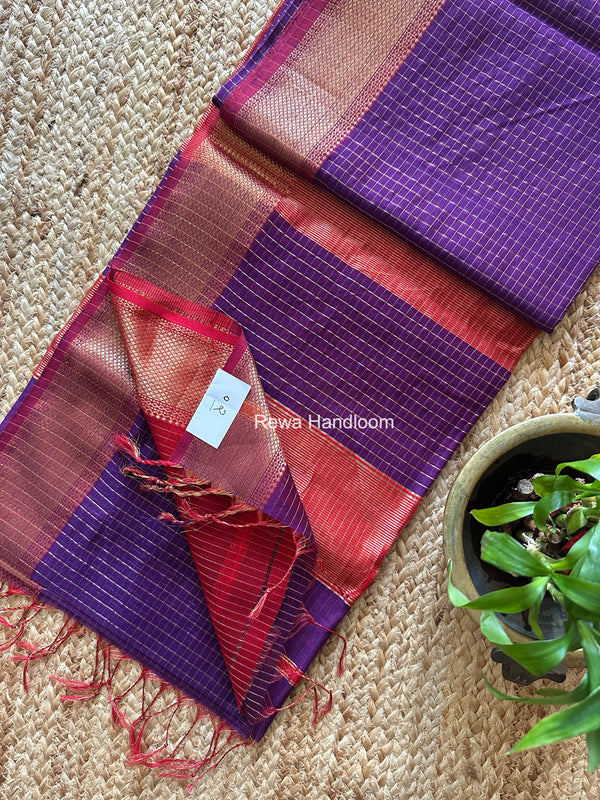 Maheshwari Zari Checks Saree