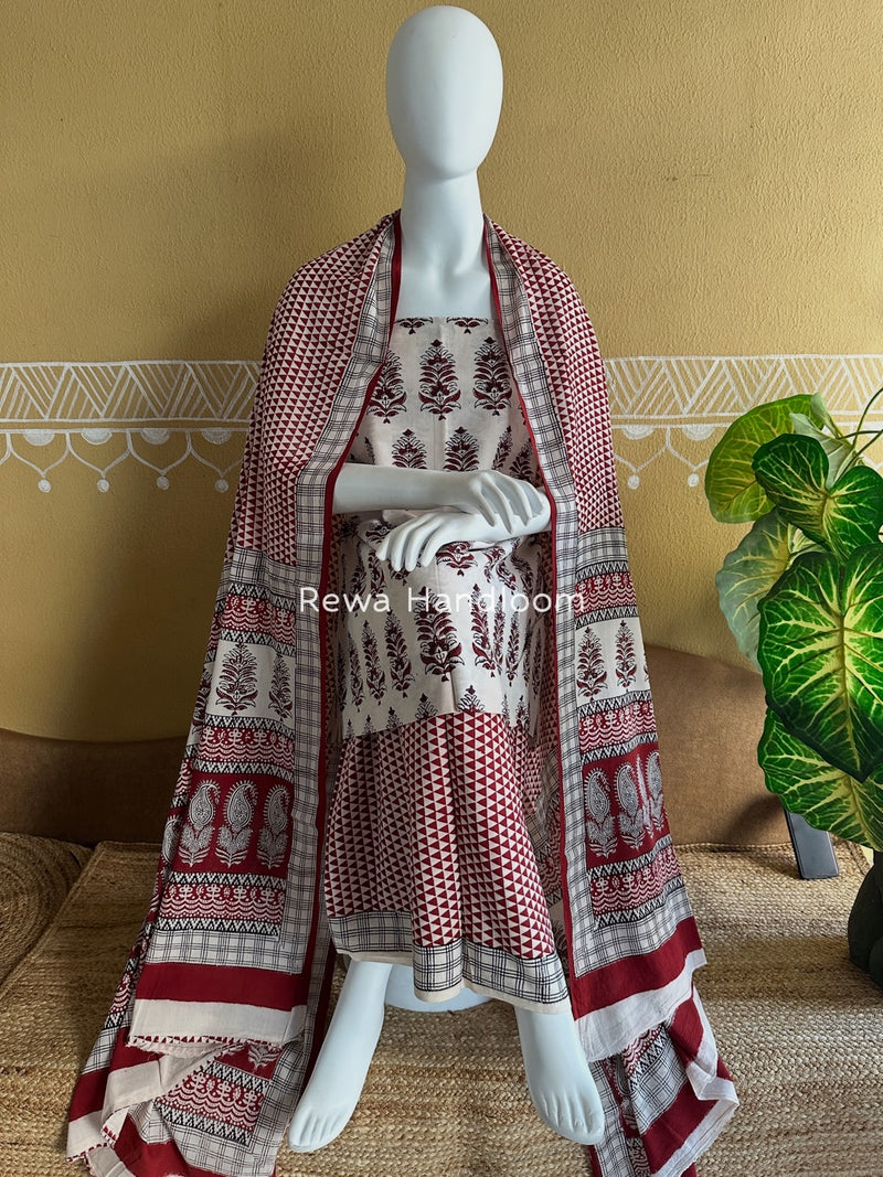  Bagh Print Cotton Suit