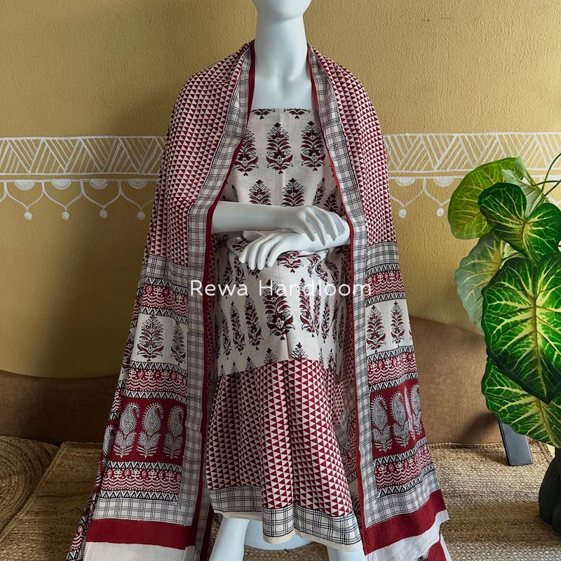  Bagh Print Cotton Suit