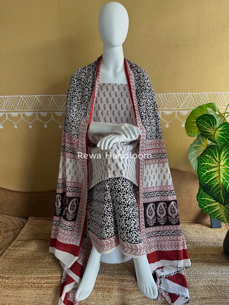  Bagh Print Cotton Suit