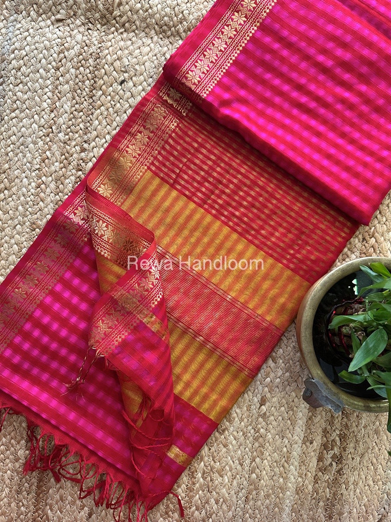 Maheshwari Rani PInk Garbha Reshami Silk Saree GS219
