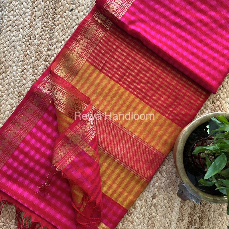 Maheshwari Rani PInk Garbha Reshami Silk Saree GS219