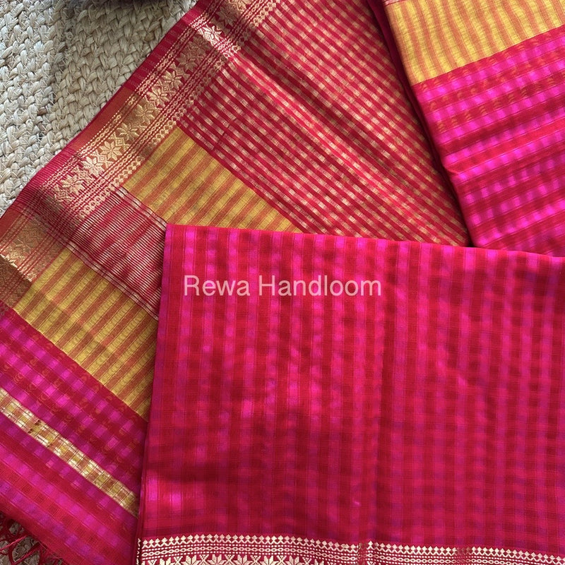 Maheshwari Rani PInk Garbha Reshami Silk Saree GS219