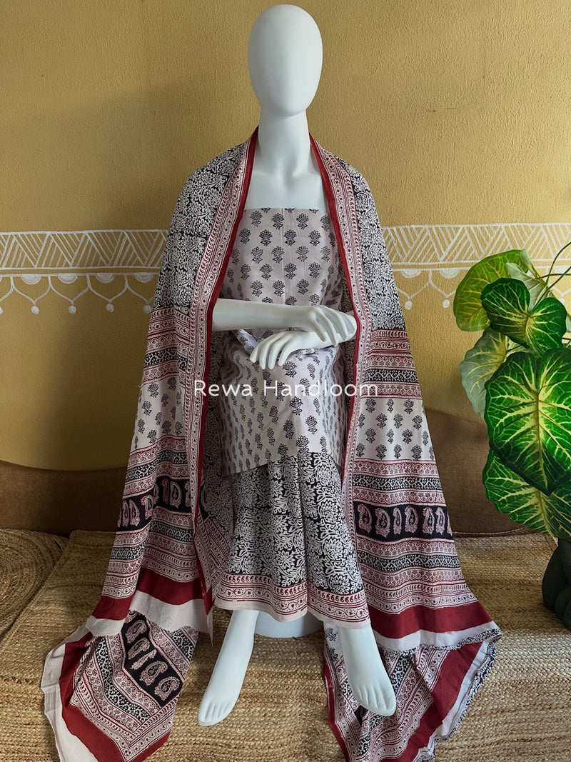  Bagh Print Cotton Suit