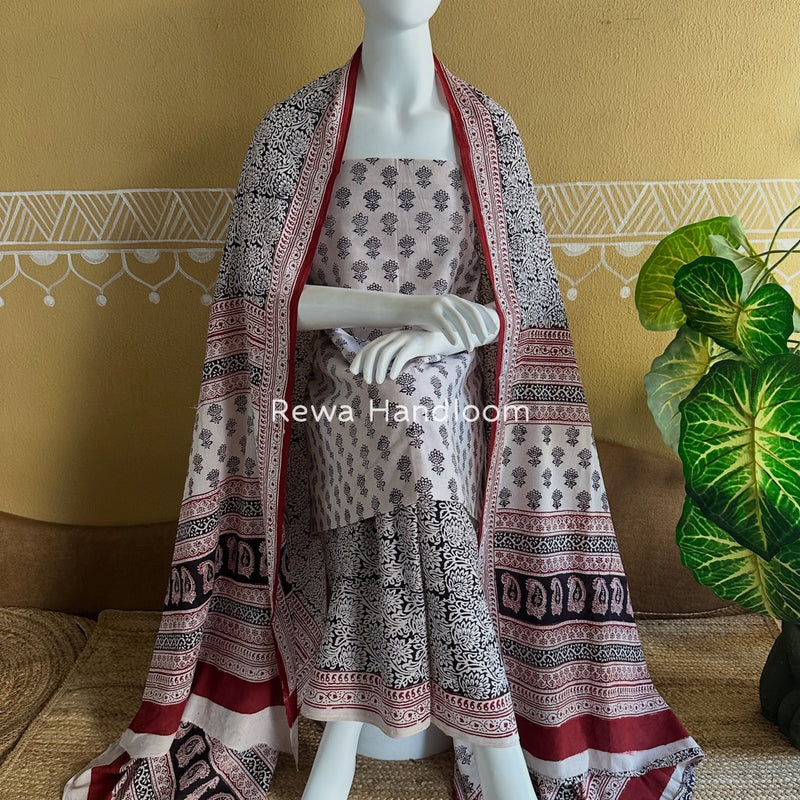  Bagh Print Cotton Suit