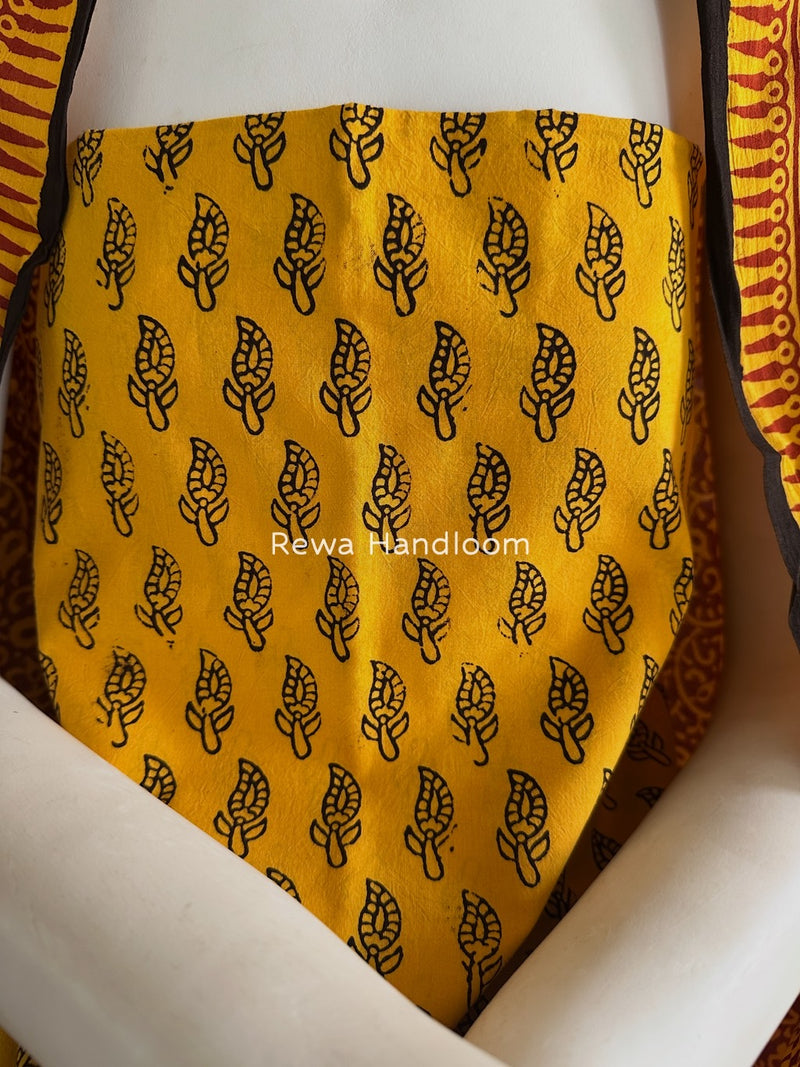 Yellow-Red Bagh Print Cotton Suit BGCSJ044