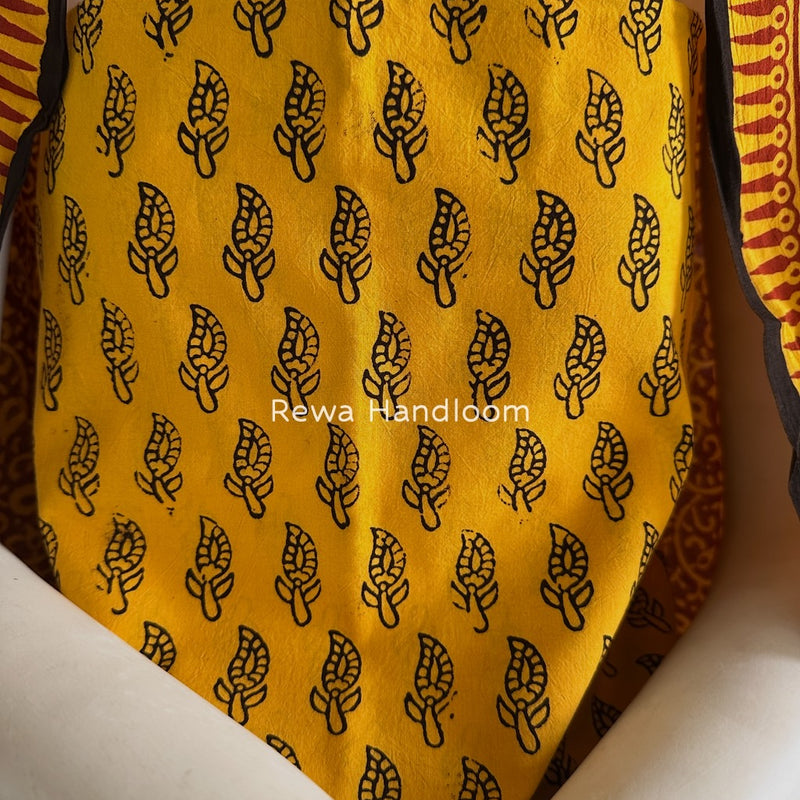 Yellow-Red Bagh Print Cotton Suit BGCSJ044