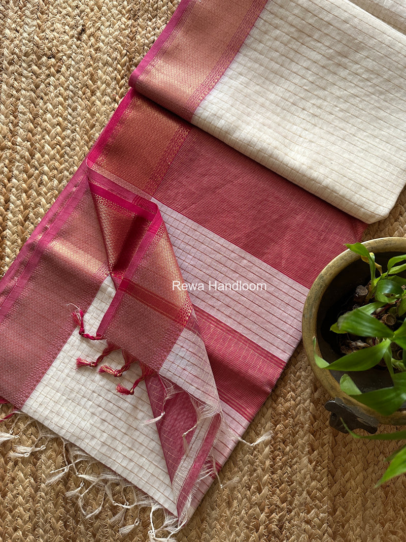 Maheshwari Zari Checks Saree