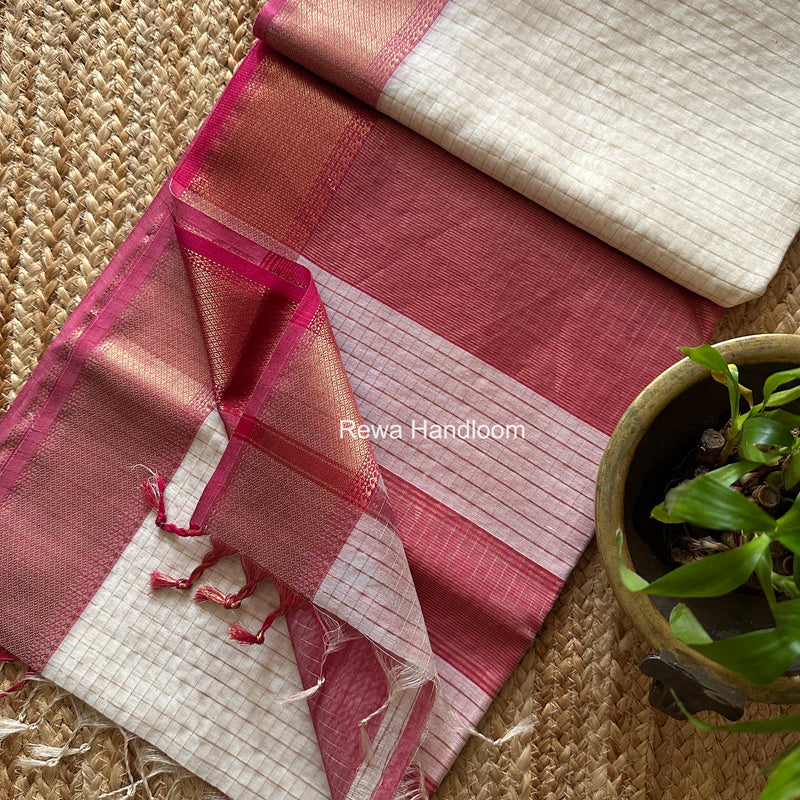 Maheshwari Zari Checks Saree