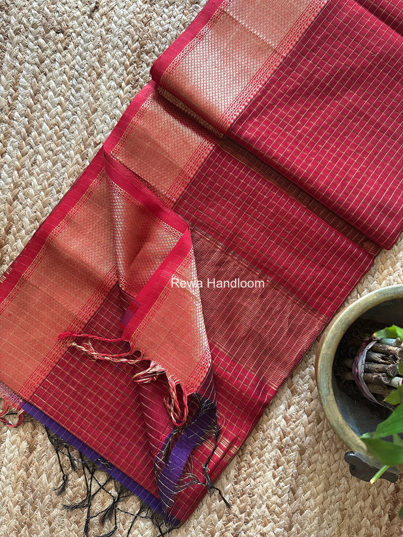 Maheshwari Zari Checks Saree