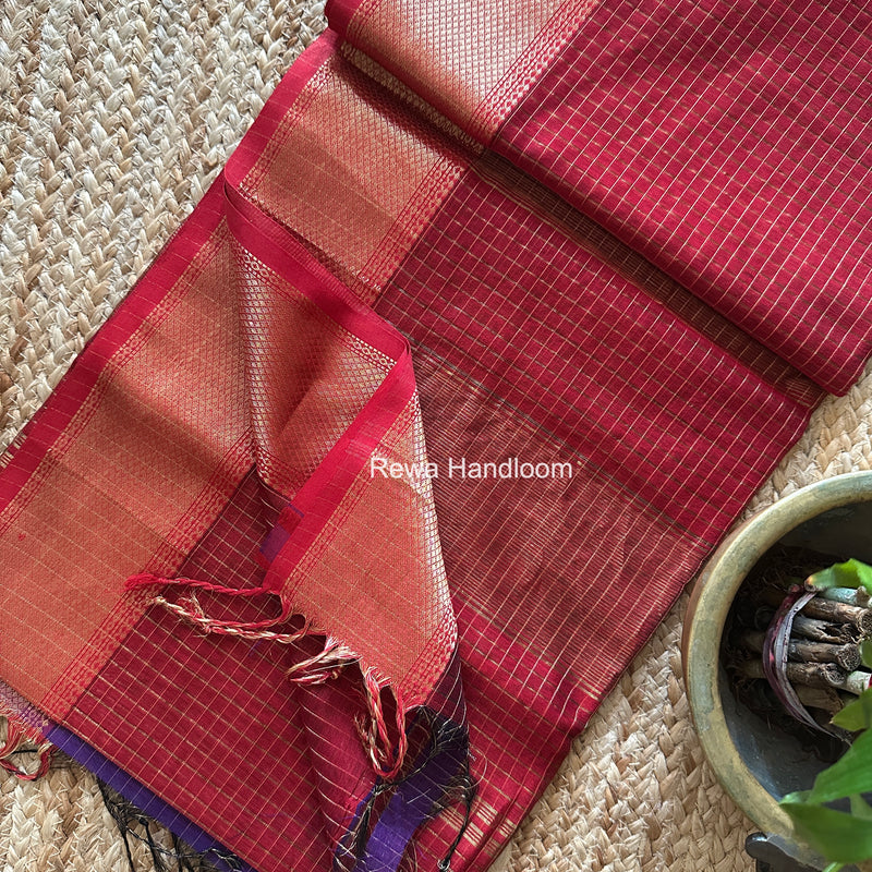 Maheshwari Zari Checks Saree
