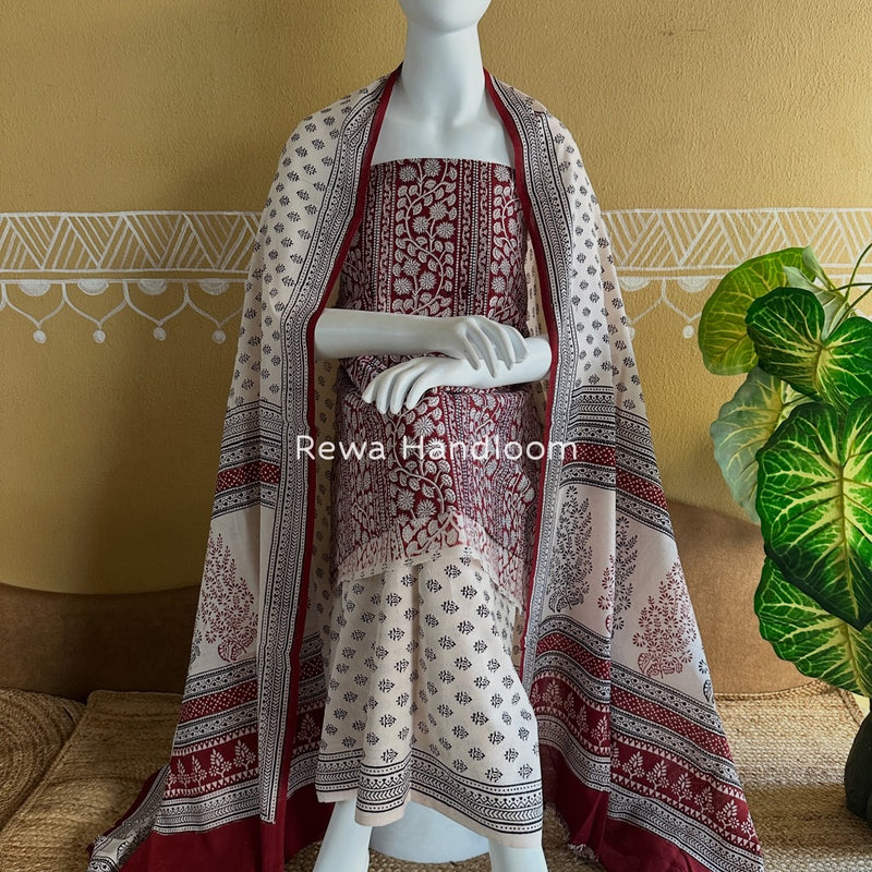  Bagh Print Cotton Suit