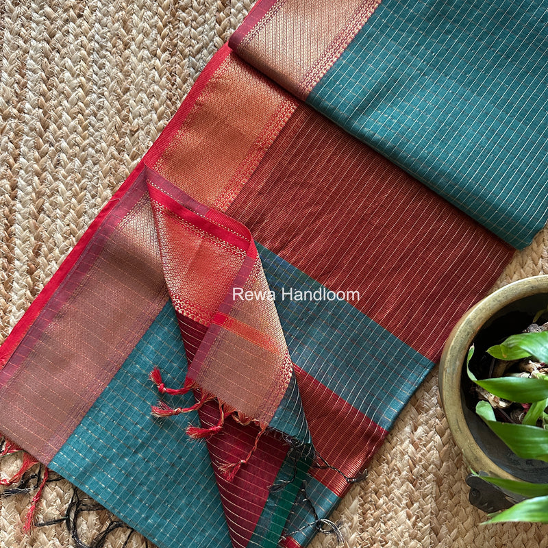 Maheshwari Zari Checks Saree