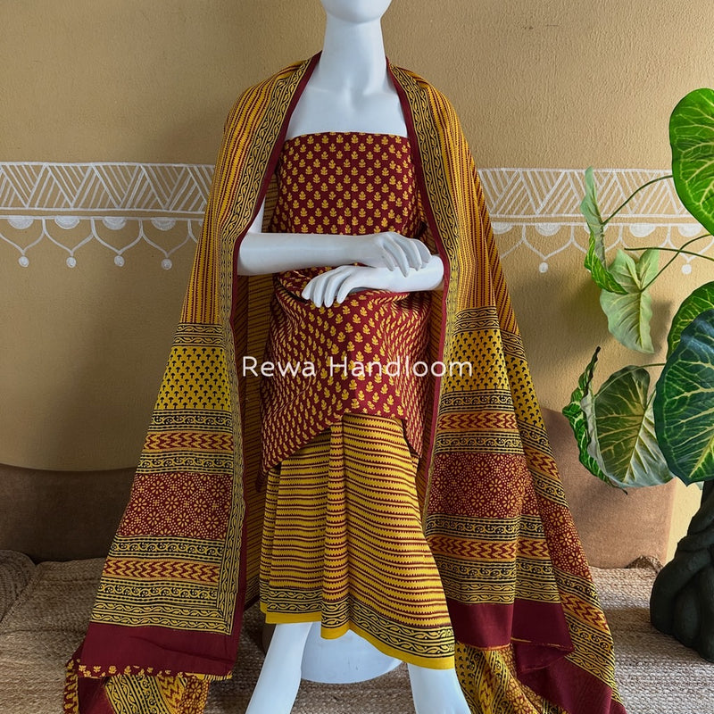  Bagh Print Cotton Suit