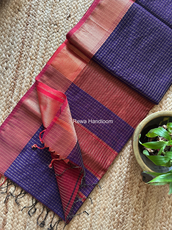 Maheshwari Zari Checks Saree 