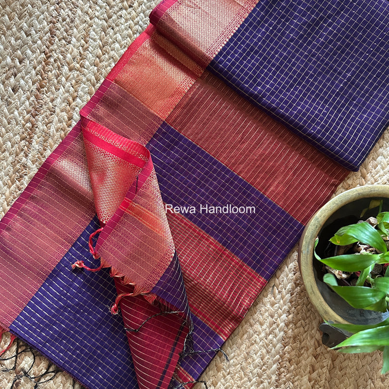 Maheshwari Zari Checks Saree 