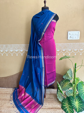 Maheshwari Peacock Buta-Buti Top-Dupatta Set