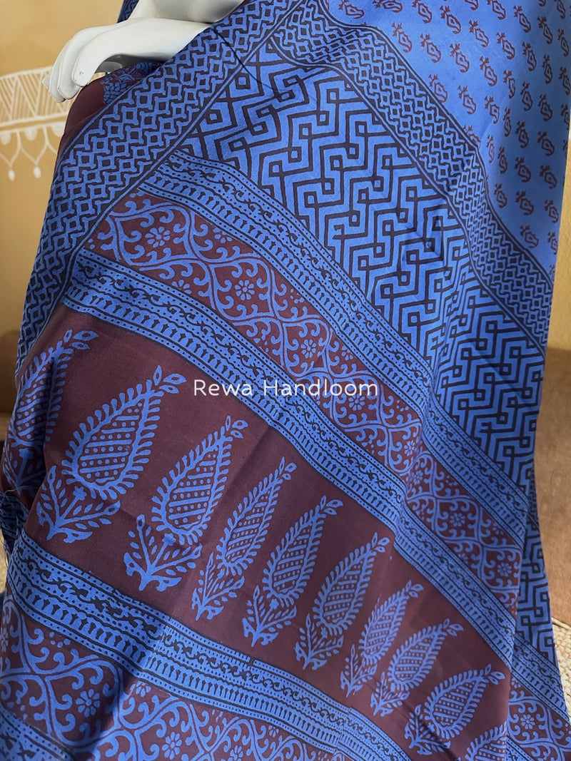 Red-Blue Bagh Print Cotton Suit BGCSJ069