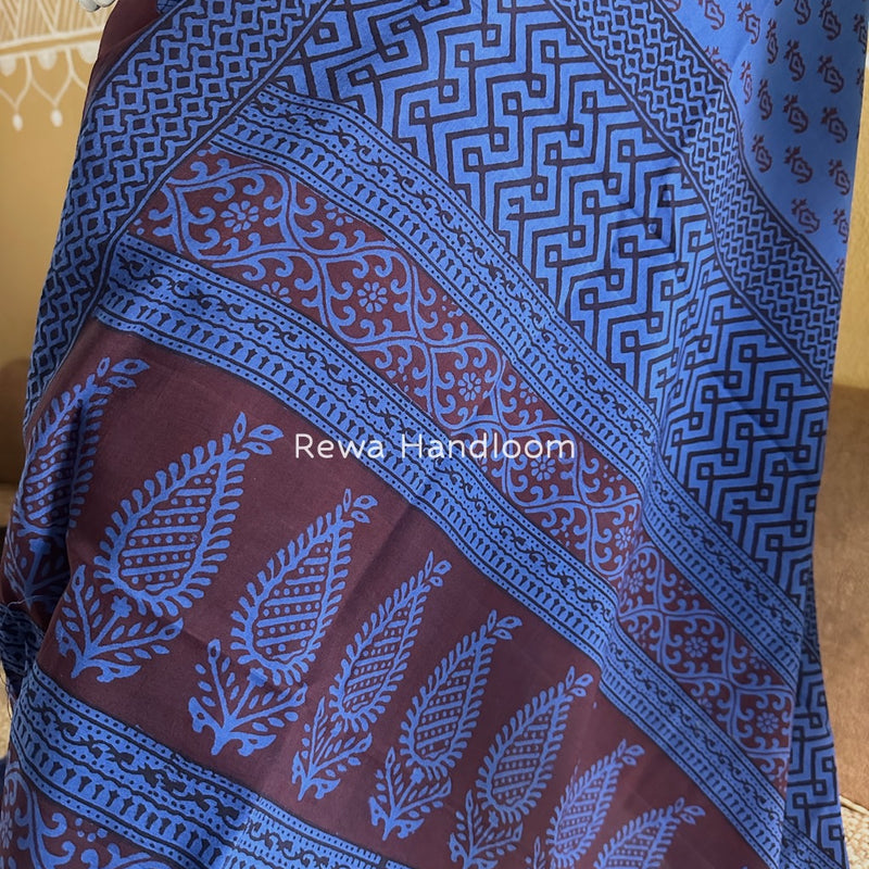 Red-Blue Bagh Print Cotton Suit BGCSJ069