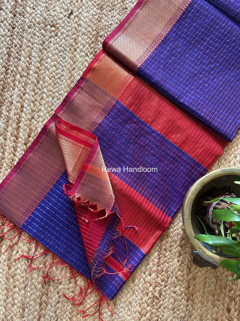 Maheshwari Zari Checks Saree