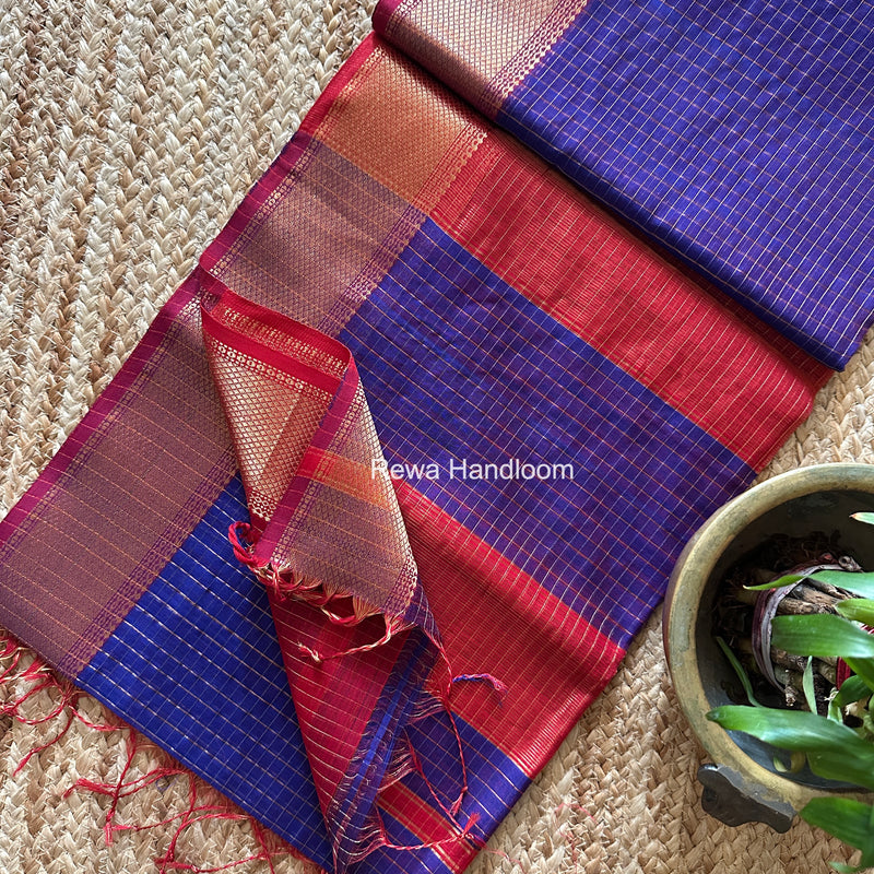 Maheshwari Zari Checks Saree