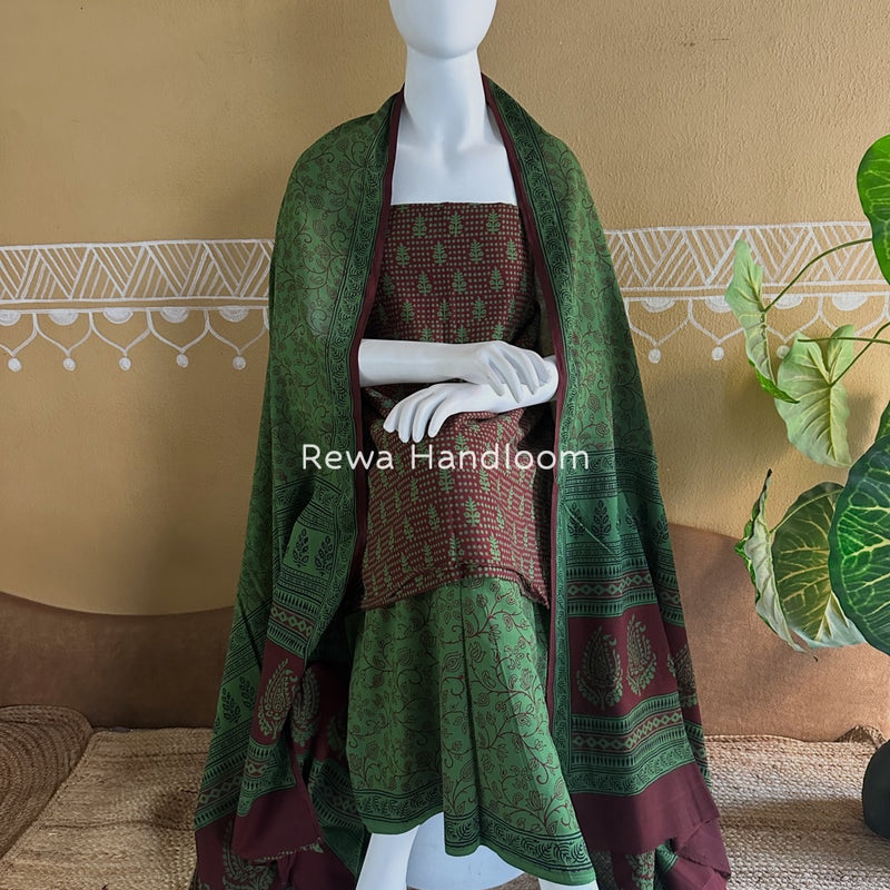 Bagh Print Cotton Suit 