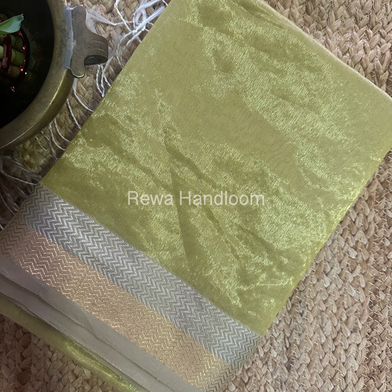 Maheshwari Golden Yellow Silver Golden Saree TSGS05